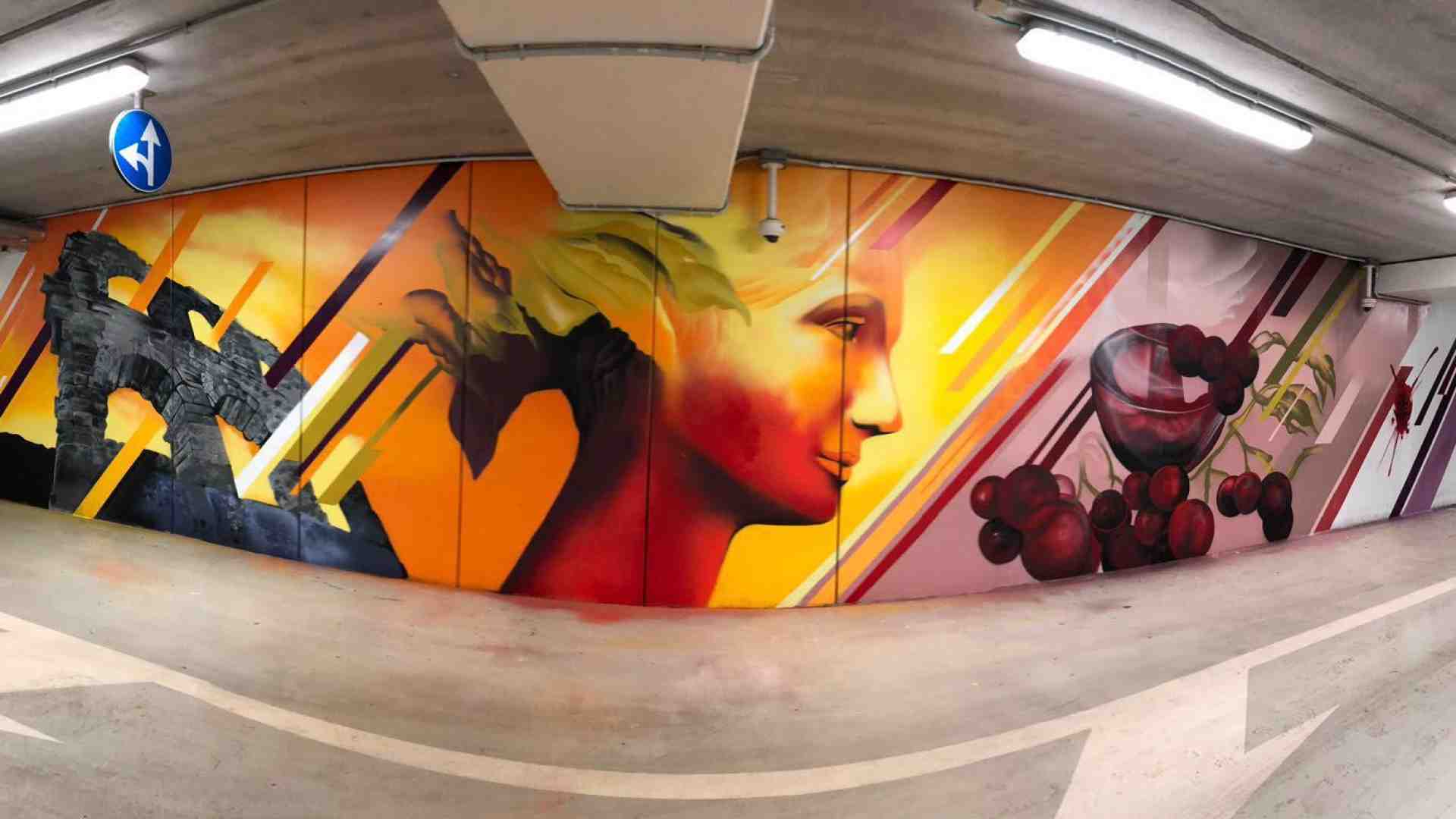 La street art colora il parcheggio