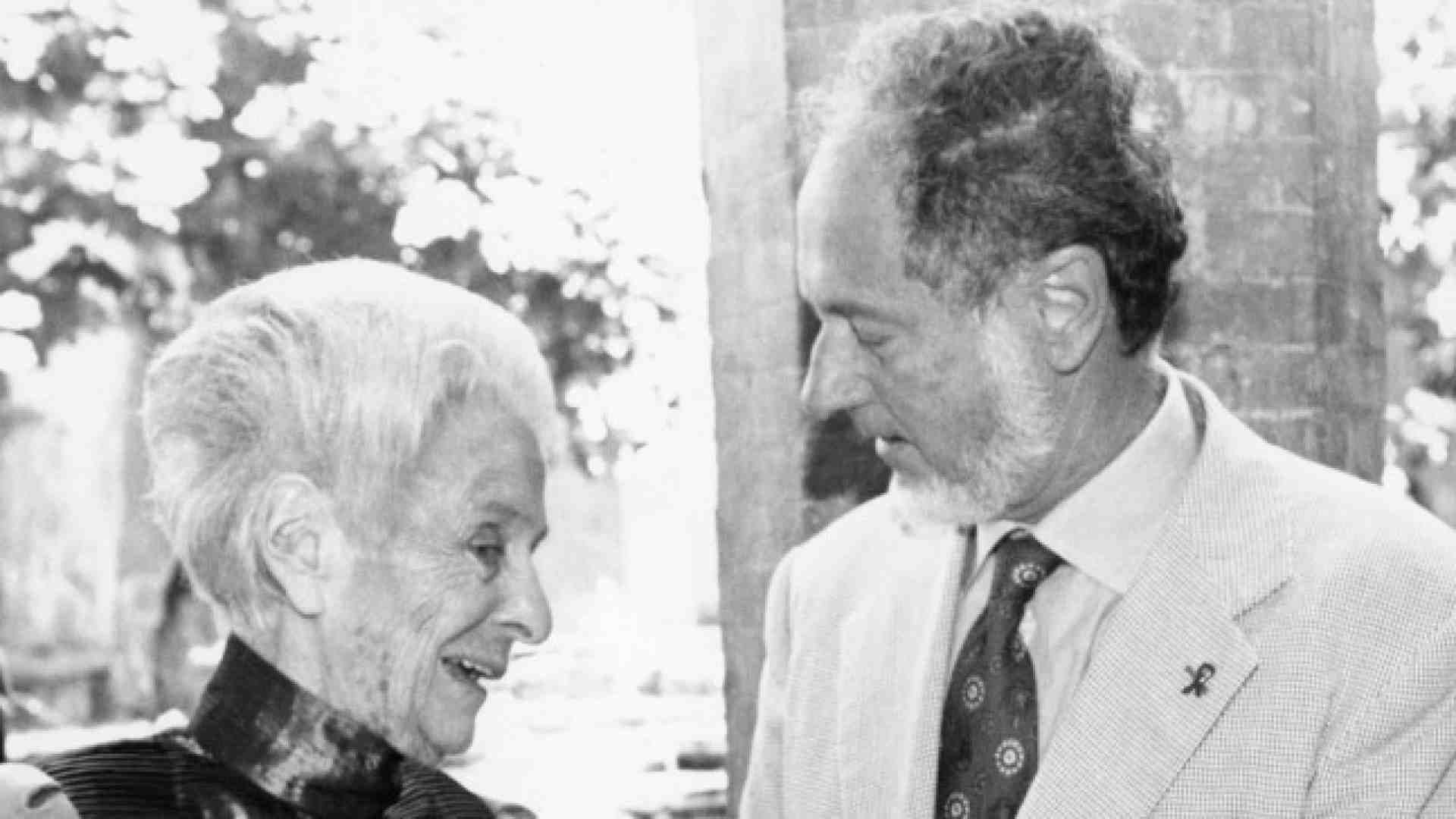 Rita Levi-Montalcini con Fernando Aiuti (foto LaPresse)