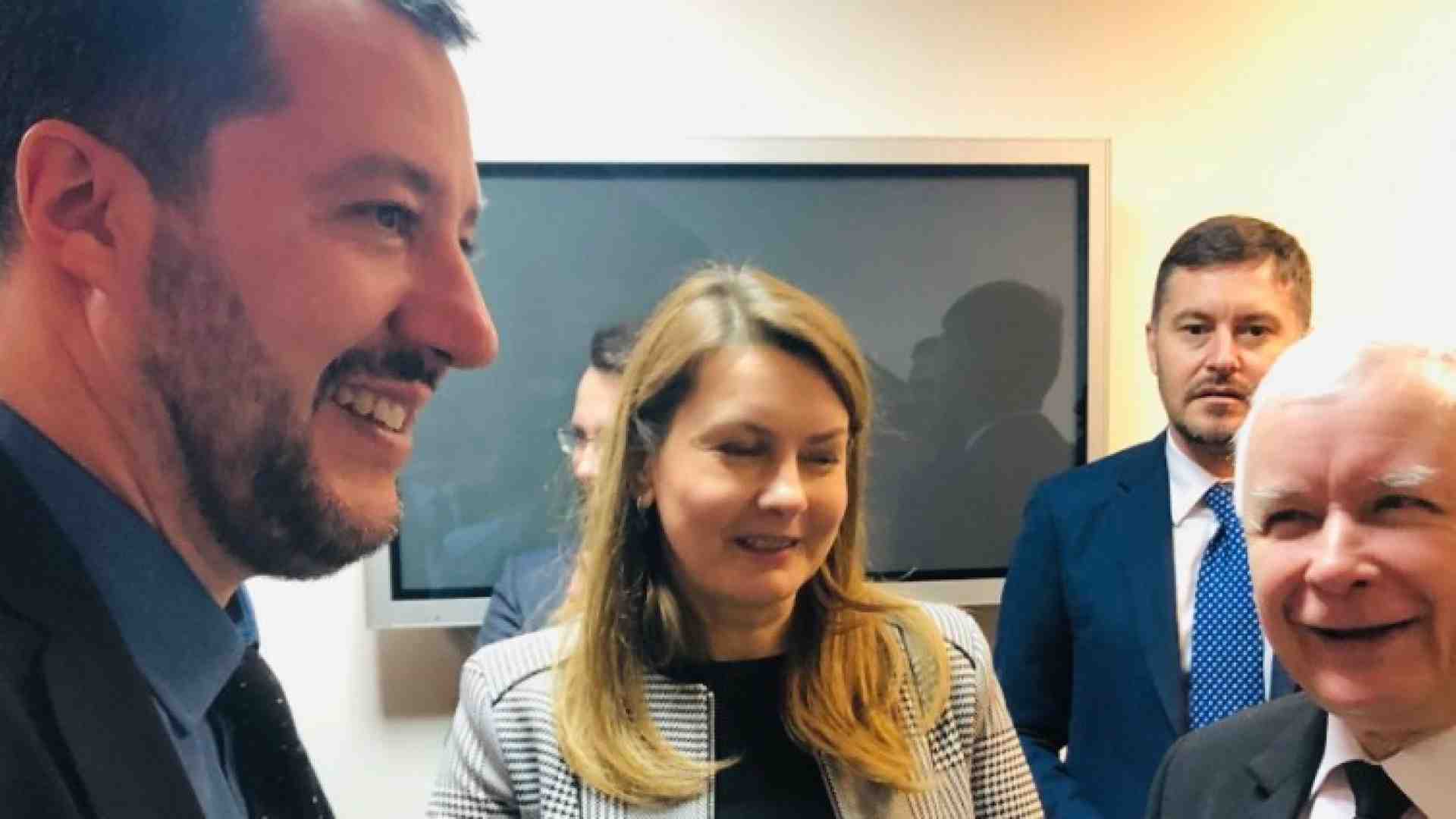 Salvini incontra Kaczynski a Varsavia (foto Imagoeconomica)