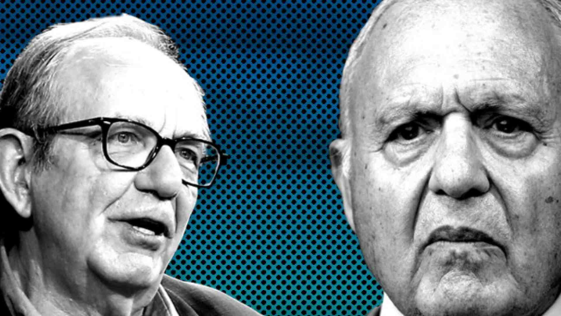 Pier Carlo Padoan e Paolo Savona (elaborazione grafica Il Foglio)