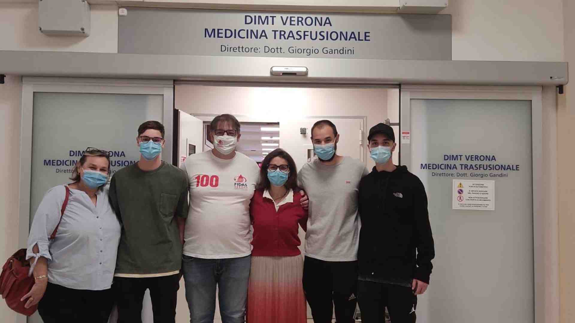 Nicola e i suoi tre figli: tutti donatori di sangue