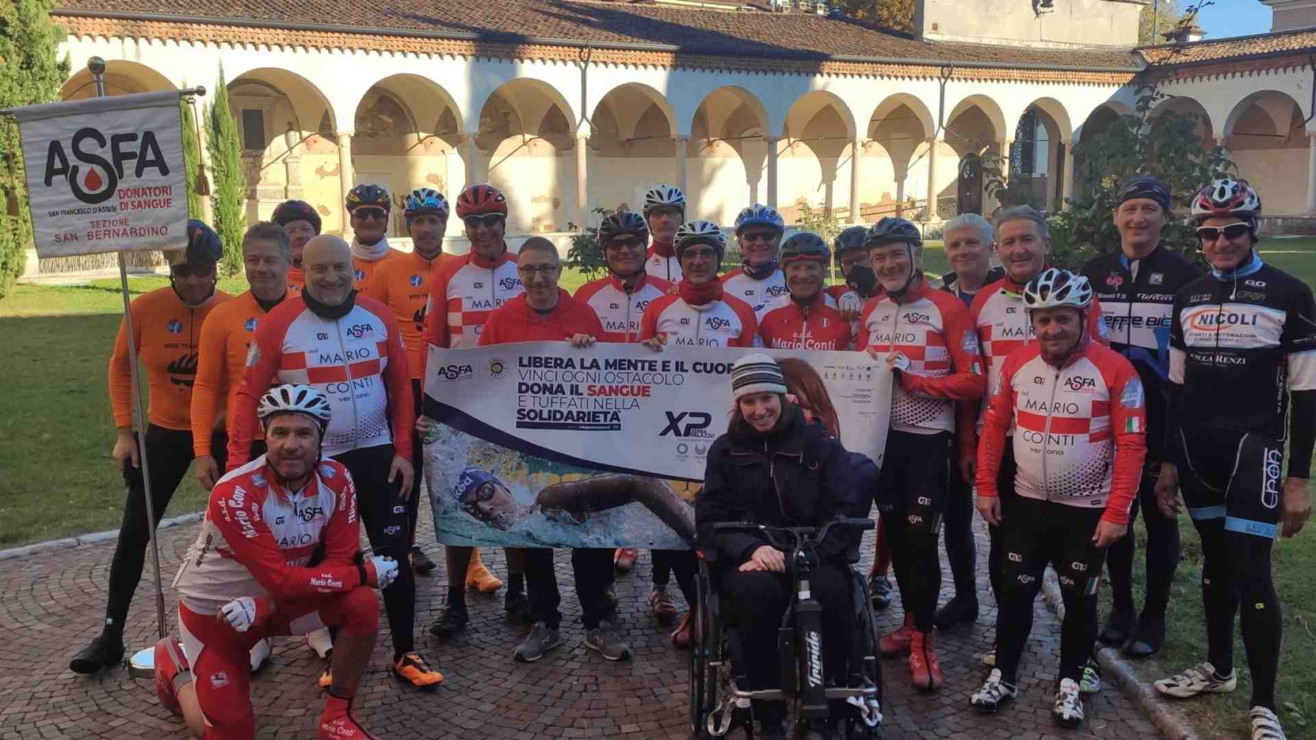 L'Asfa sale in bicicletta per sensibilizzare al dono