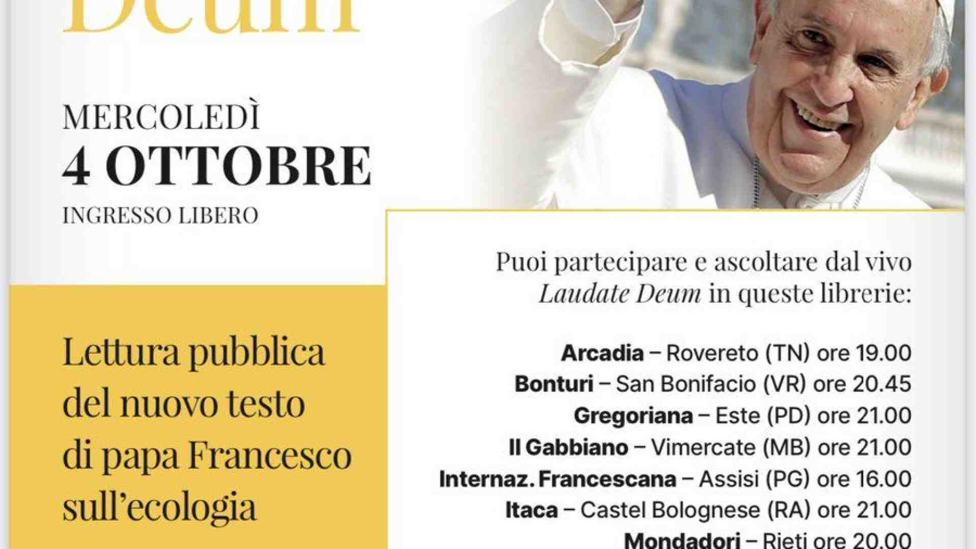 "Laudate Deum" di papa Francesco: il 4 ottobre lettura pubblica anche nel Veronese