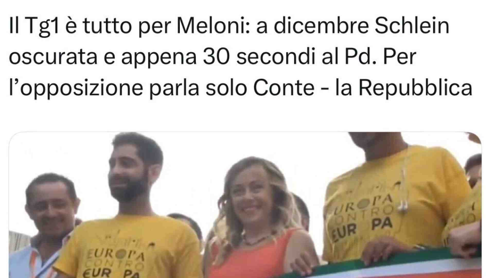 Secondo Repubblica il Tg1 non dà spazio al Pd. Non è così