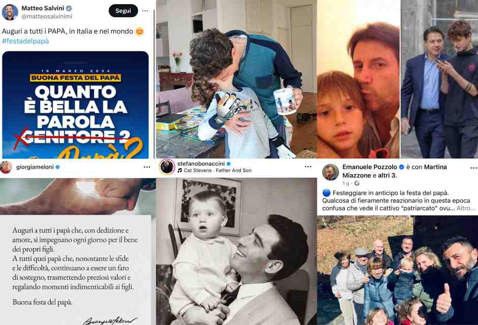 Dal selfie di Conte al post di Salvini: la politica che fa politica per la festa del papà