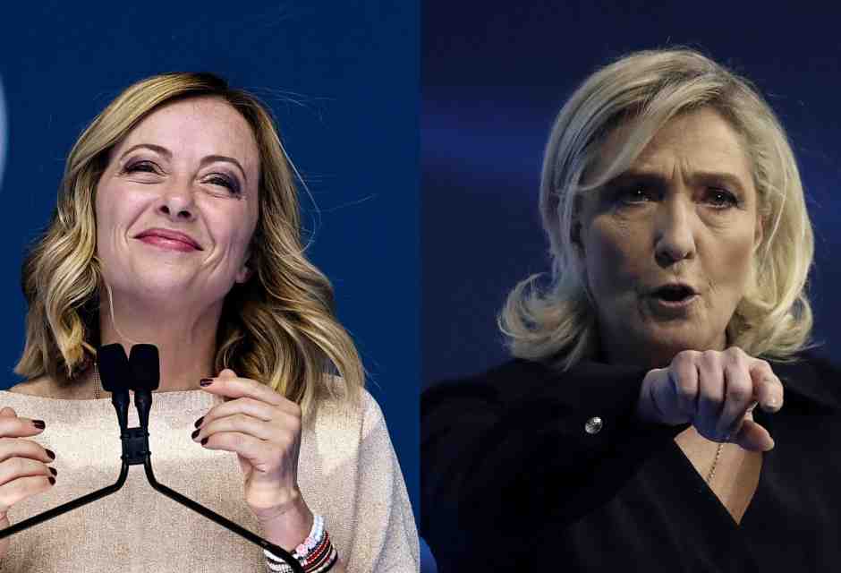 Giorgia Meloni e Marine Le Pen: due donne di destra, ma tutt’altro che gemelle