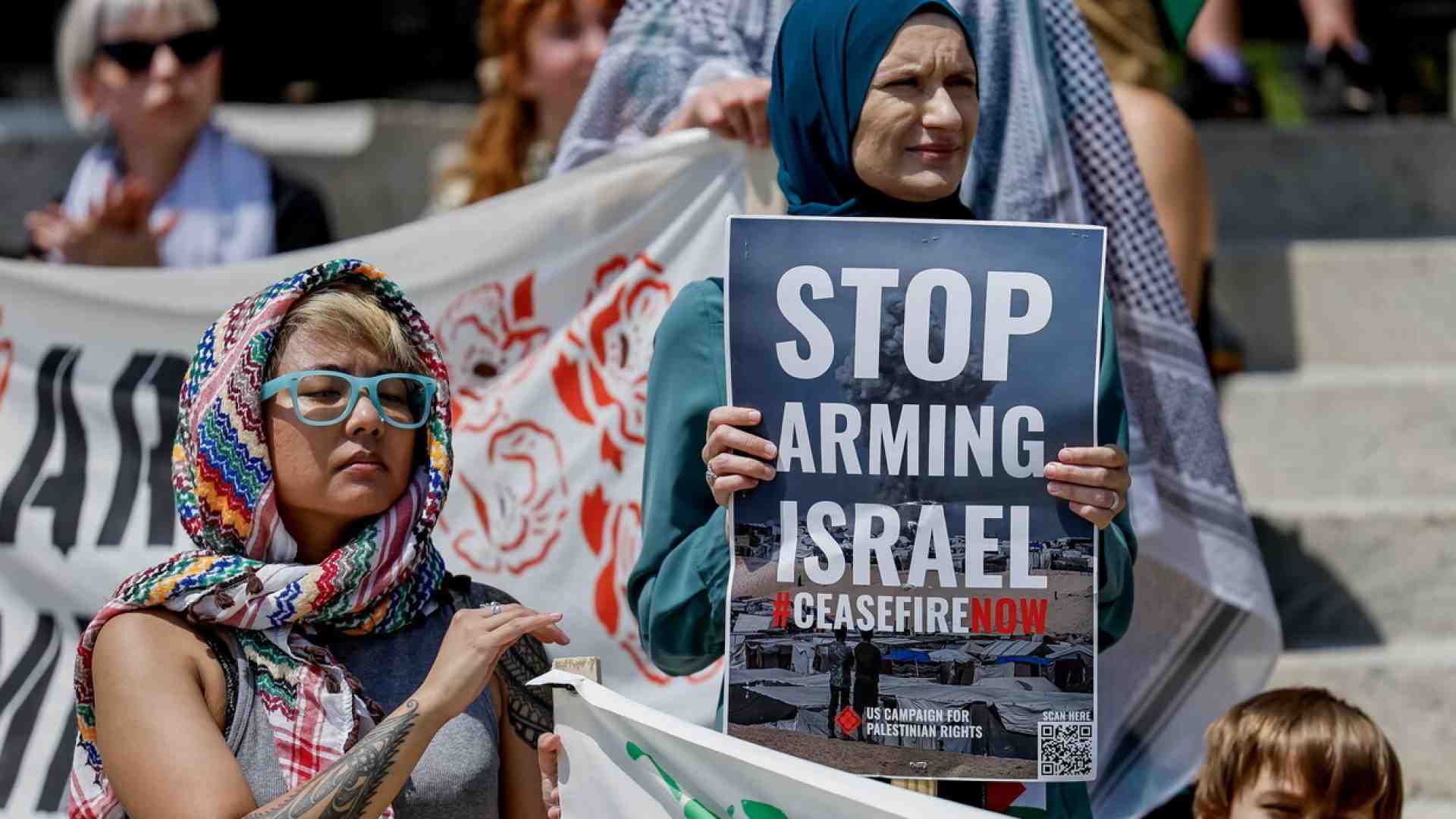  Una protesta pro pal a Chicago - foto Ansa