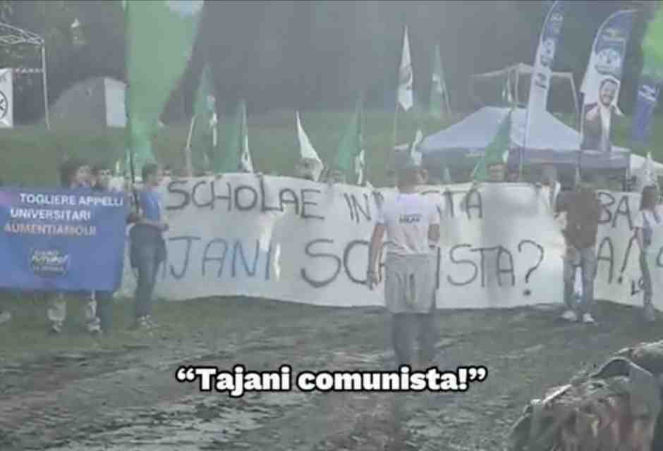 Le ragioni dello zelante leghista Verri, quello dello striscione contro Tajani a Pontida