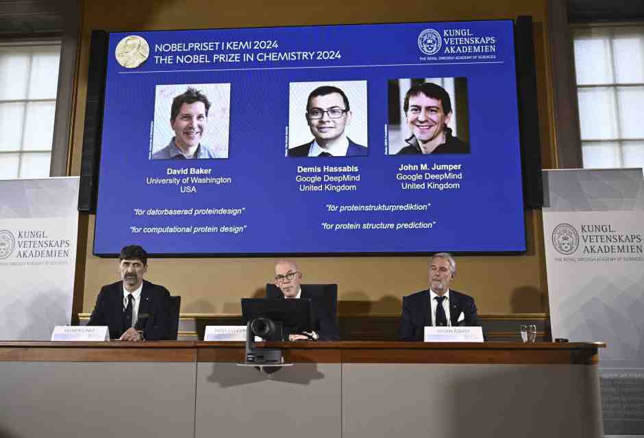 Il Nobel per la Chimica va a David Baker, Demis Hassabis e John M. Jumper per le scoperte sulle proteine