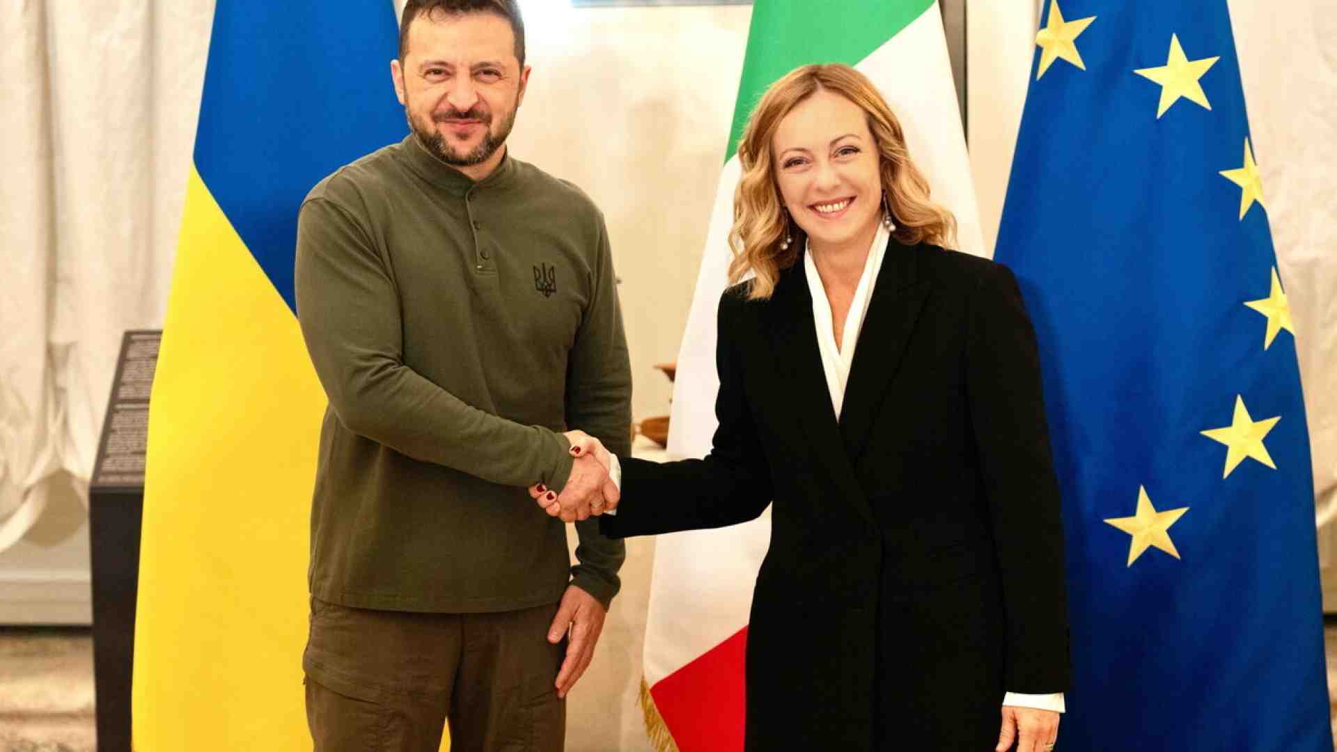 Zelensky incontra Meloni a Palazzo Chigi