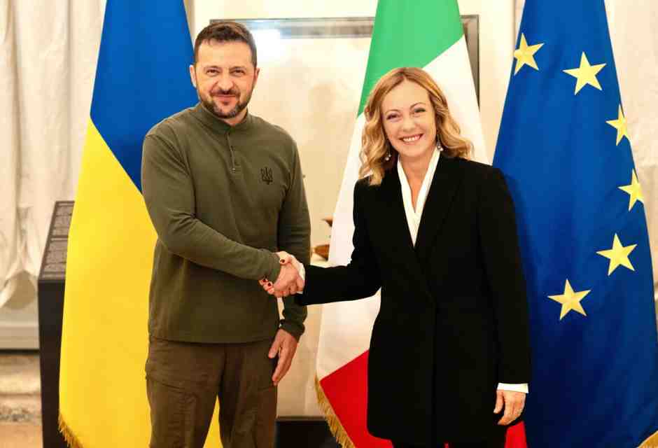 Zelensky incontra Meloni a Palazzo Chigi