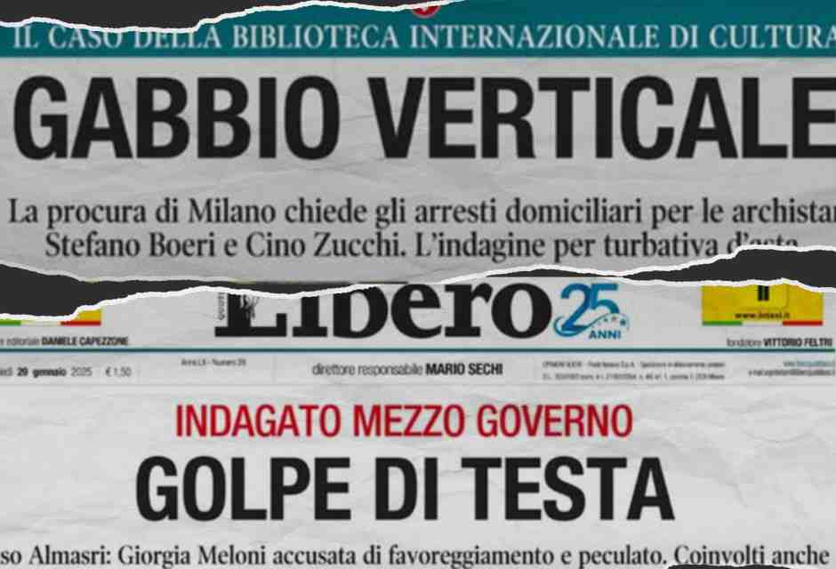 Sbarre verticali e titoli sdraiati