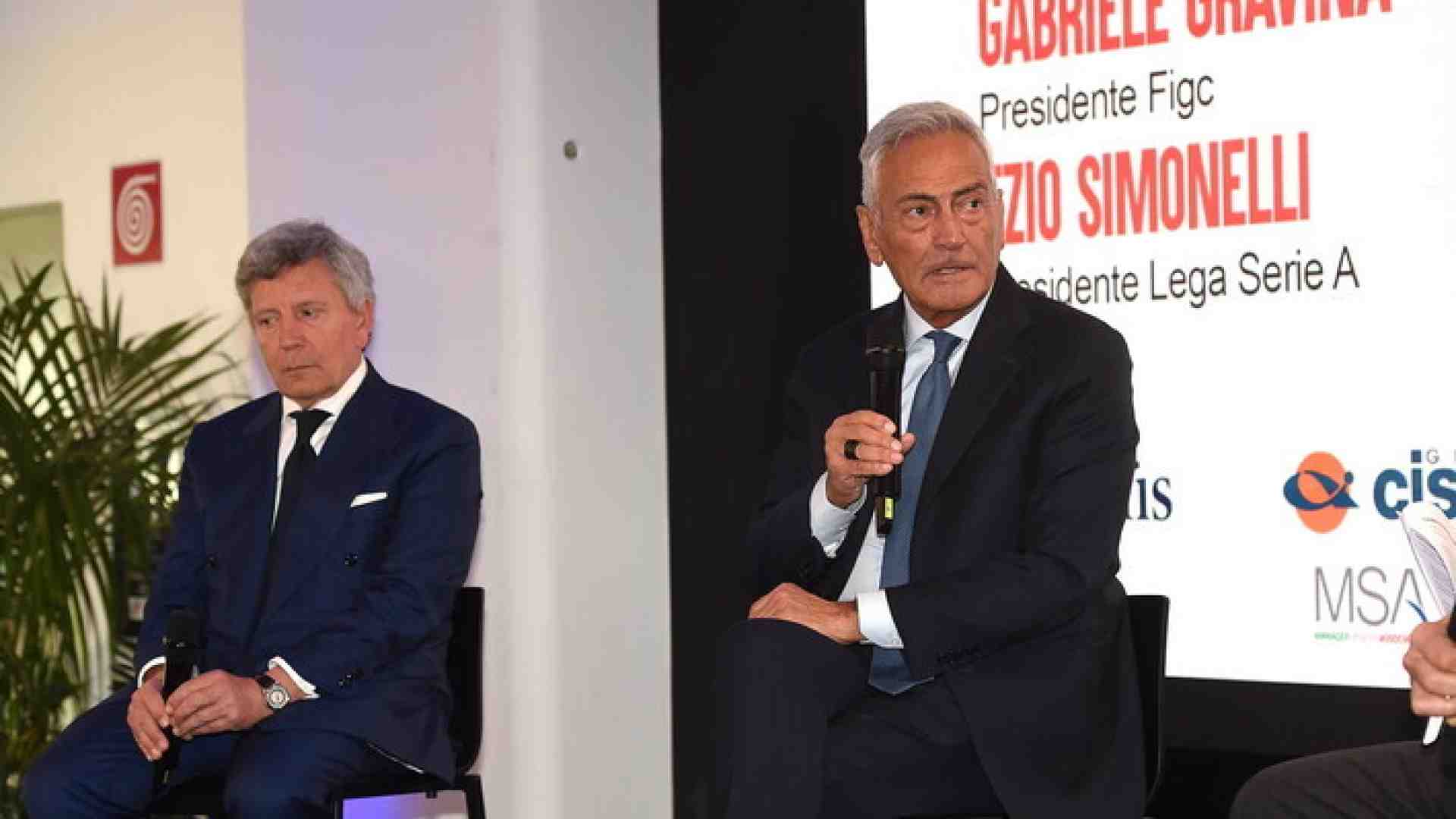 Gravina: "Tra Figc e Lega Serie A è tornato il sereno. Presto un commissario straordinario per gli stadi"