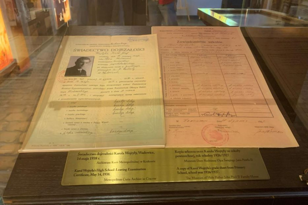 Una pagella scolastica di Karol Wojtyla