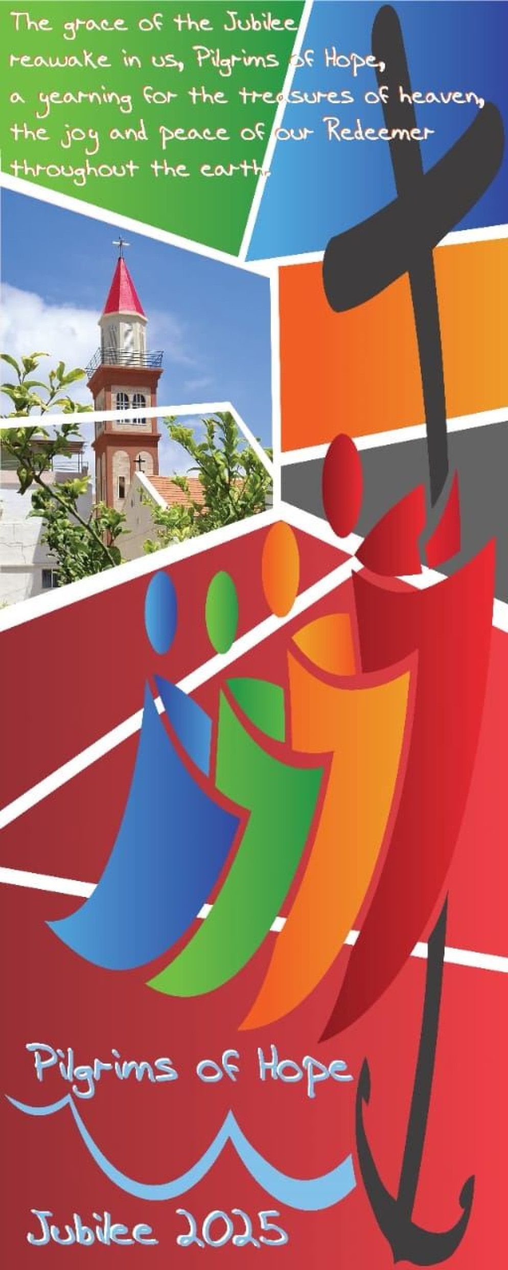 Lo striscione che annuncia il Giubileo nella parrocchia di Tiro nel sud del Libano - Avvenire