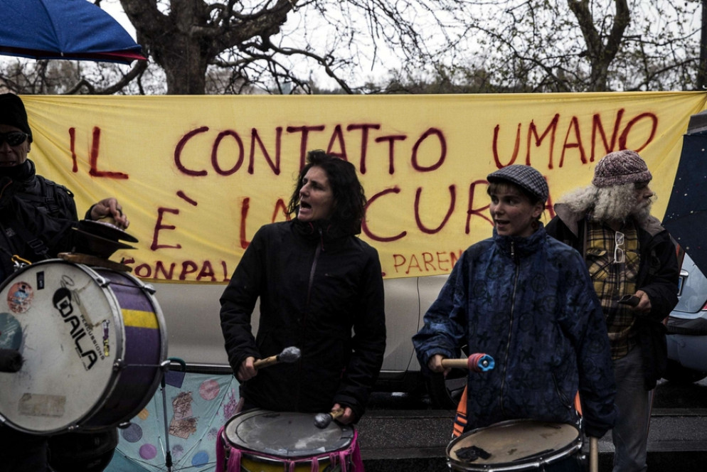 Un momento della manifestazione - Ansa