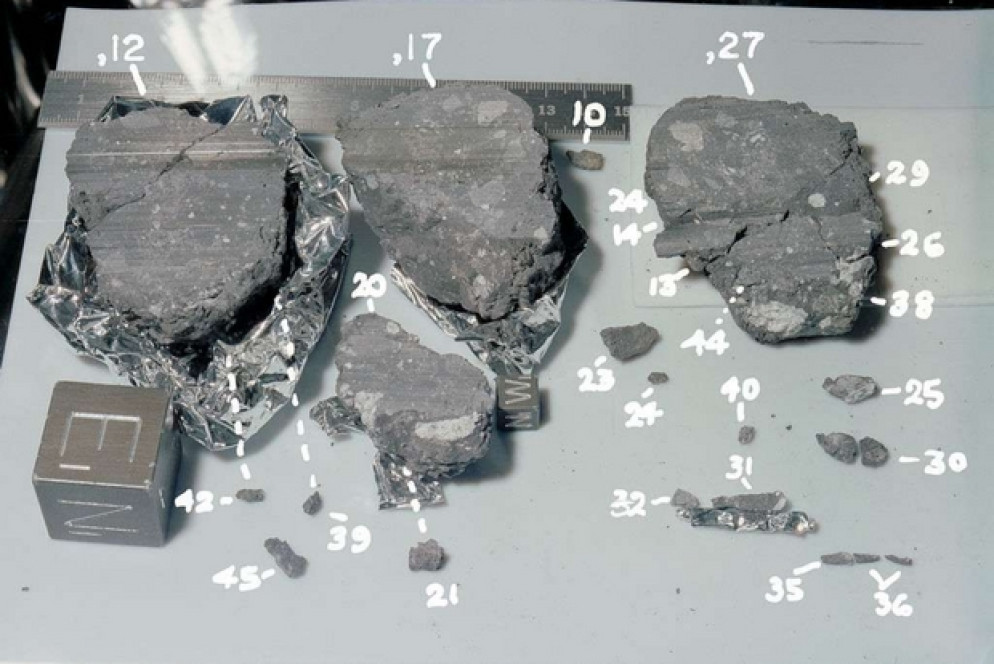 Alcune delle rocce prelevate dall'Apollo 17 (Foto Nasa)