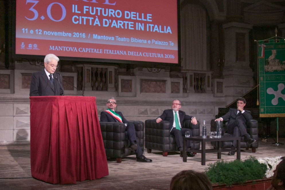 Il presidente della Repubblica, Sergio Mattarella, a Mantova