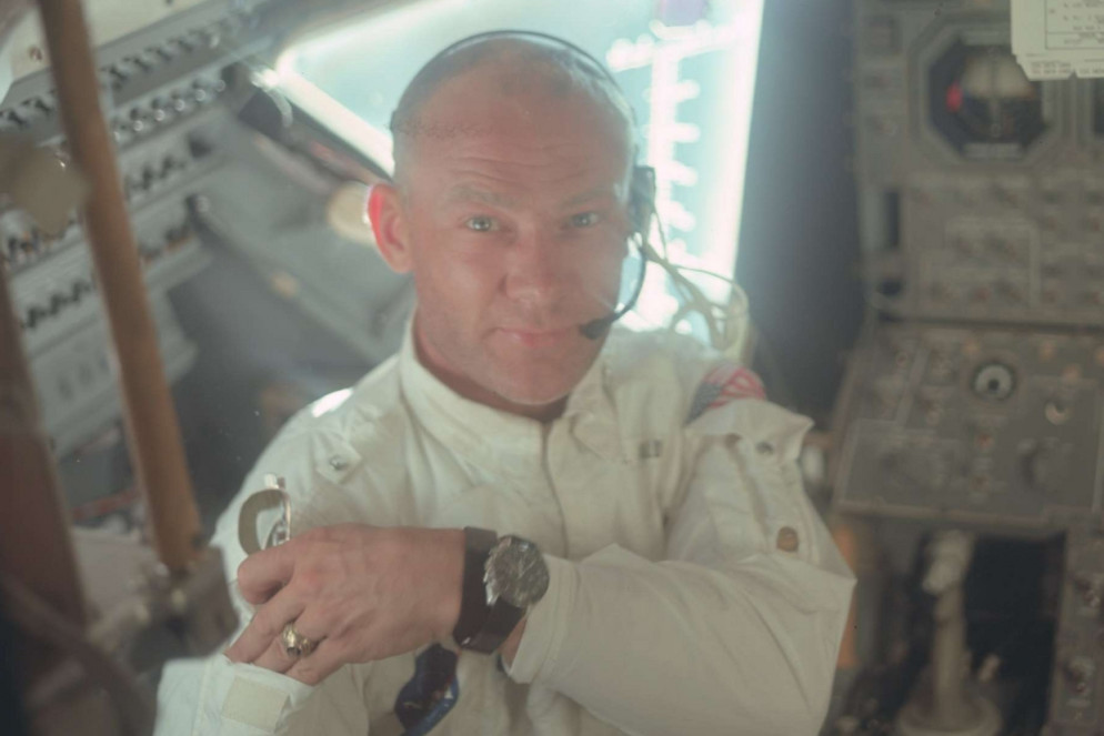 L'astronauta Buzz Aldrin nel modulo lunare Apollo 11 (Foto Nasa)