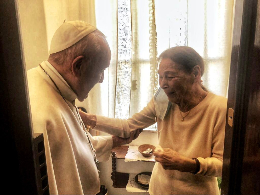 Un momento della visita. - Vatican Media