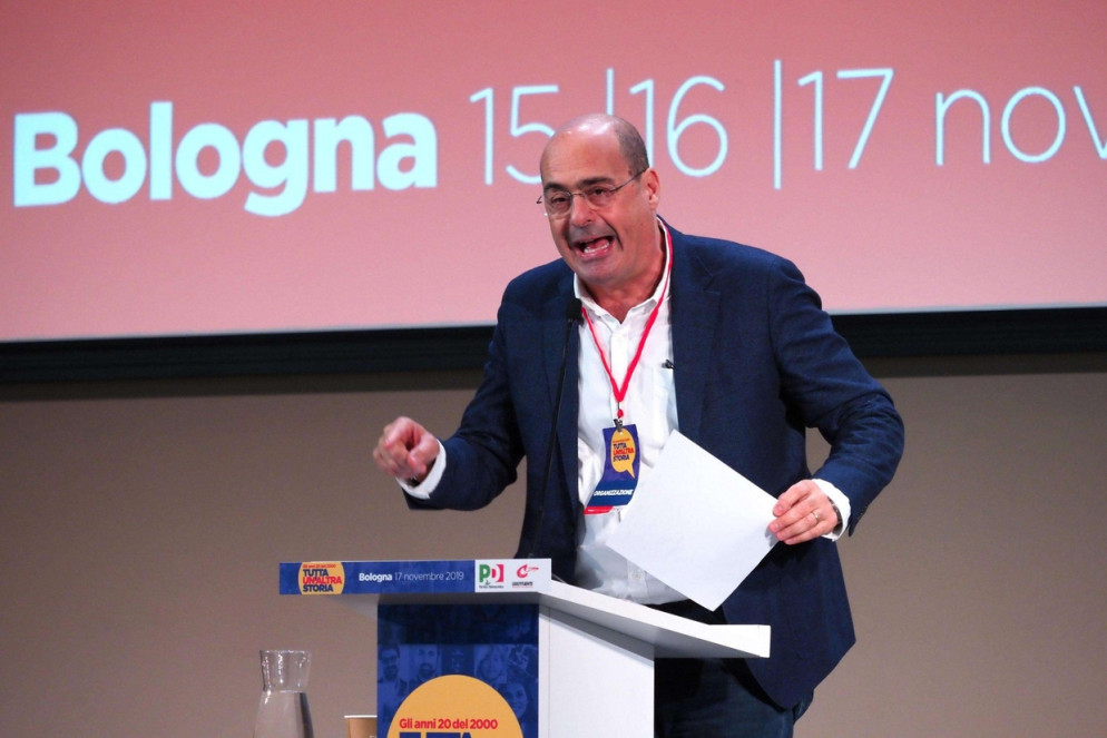 L'intervento del segretario del Pd Nicola Zingaretti alla convention a Bologna domenica 17 novembre
