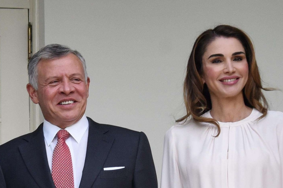 La regina di Giordania con il marito Hassan - Archivio Ansa