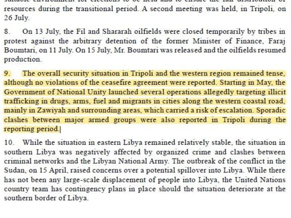 Uno dei riferimenti al "Libyagate" contenuto nel rapporto di Guterres, che segnala la coesistenza di vari traffici illeciti ad opera di gruppi libici legali alle istituzioni