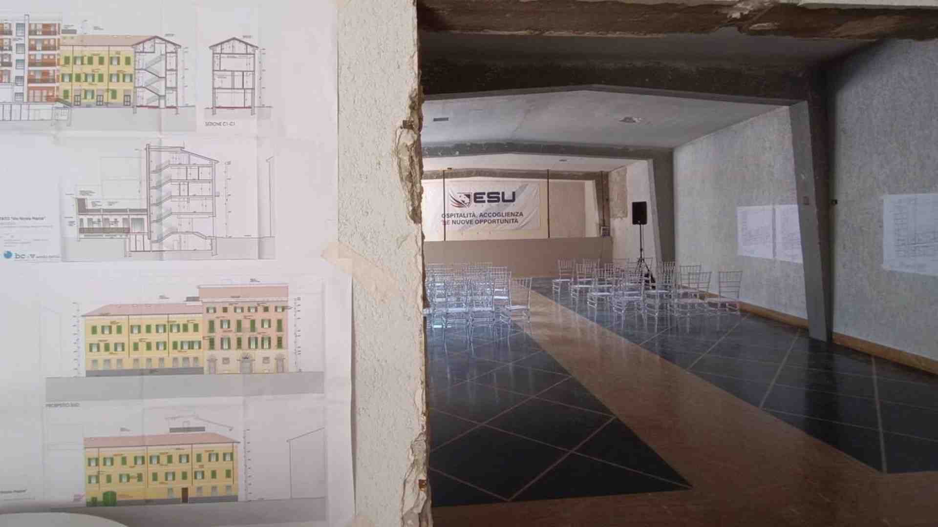 Sopralluogo al cantiere del nuovo studentato Esu in via Mazza