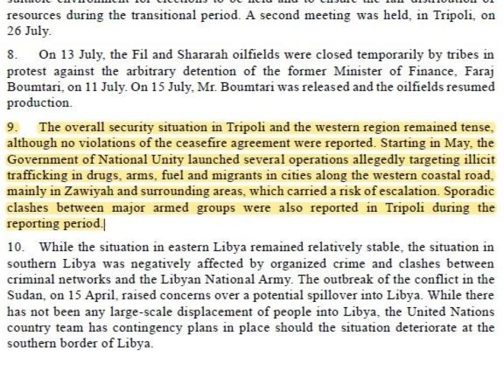 Uno dei riferimenti al "Libyagate" contenuto nel rapporto di Guterres, che segnala la coesistenza di vari traffici illeciti ad opera di gruppi libici legali alle istituzioni