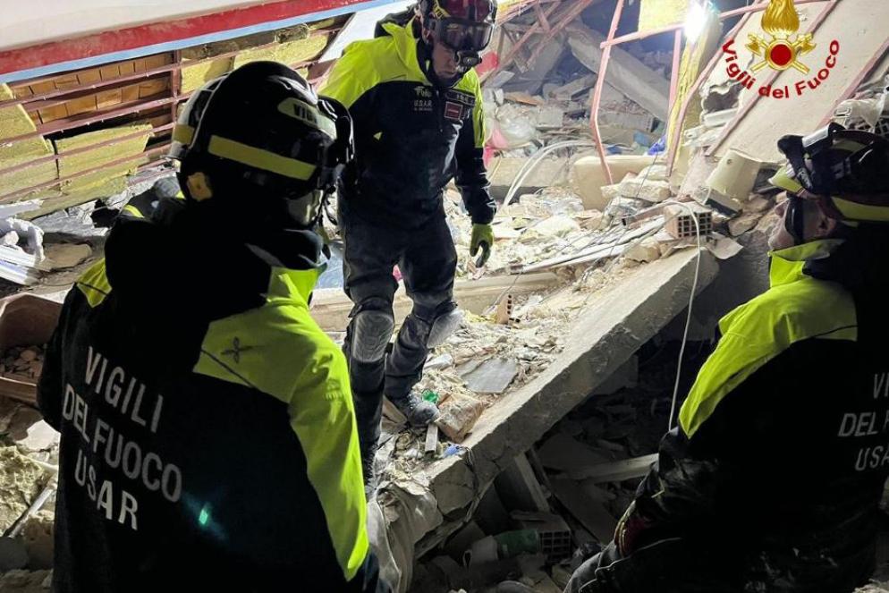 Vigili del fuoco italiani ad Antiochia, dove hanno salvato due ragazzi - Ansa