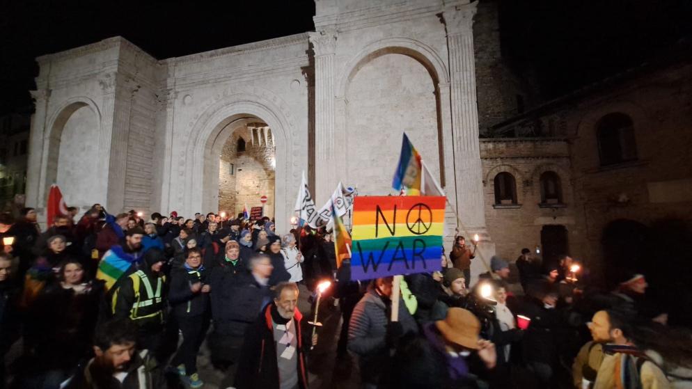 La partenza della marcia a Perugia - Foto Liverani