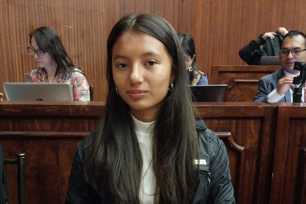 Leonela Moncayo all'audizione al Parlamento dell'Ecuador - Amnesty International