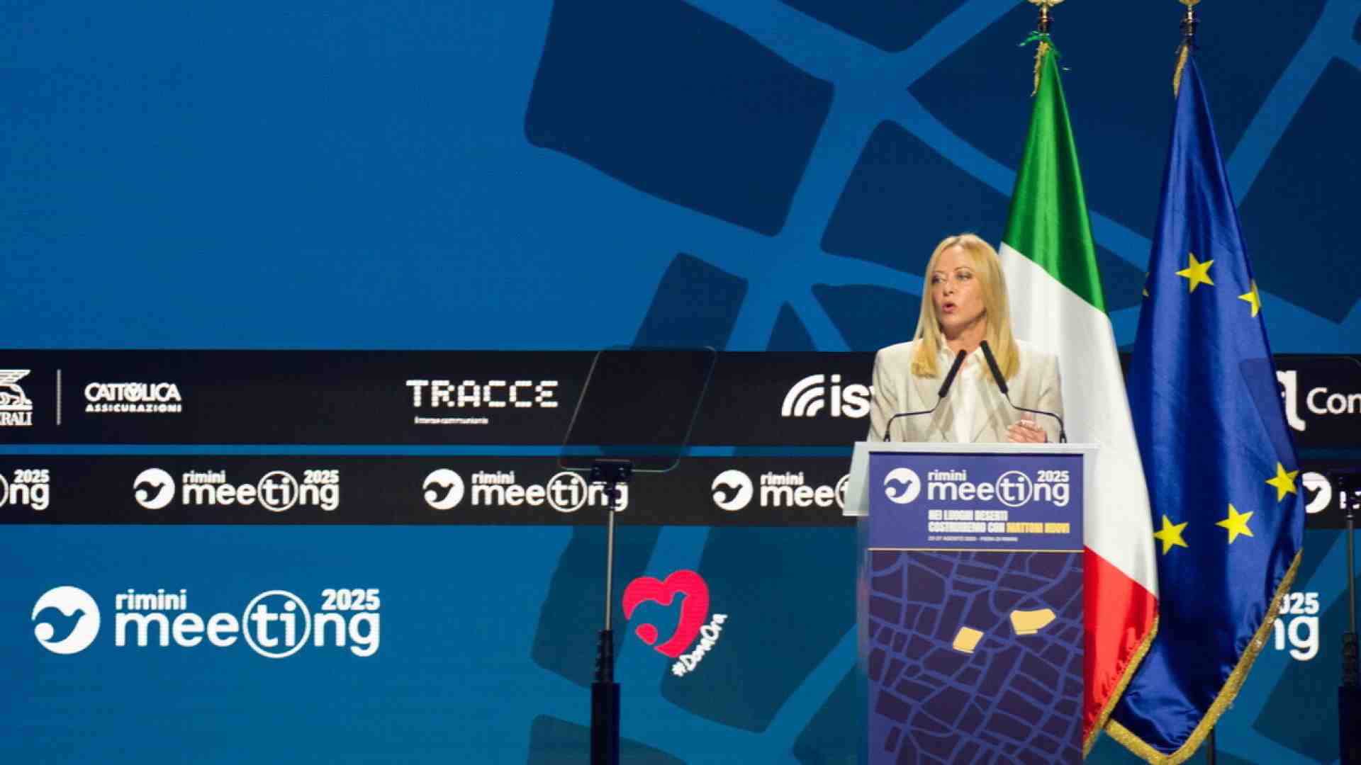 Meloni al Meeting di Rimini: “Draghi ha ragione. Così com'è l'Ue è condannata all'irrilevanza"