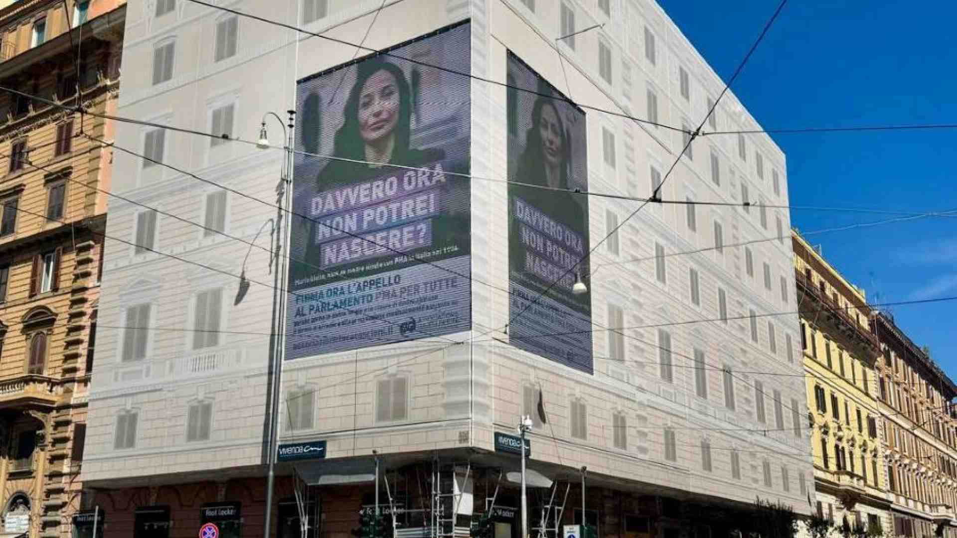 «Provetta per tutte»: davanti ai Musei Vaticani la campagna contro la legge 40