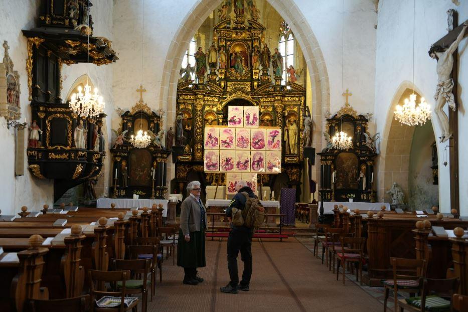 Nella chiesa dei pellegrini di Annaberg con il sindaco Klaudia Kubelka