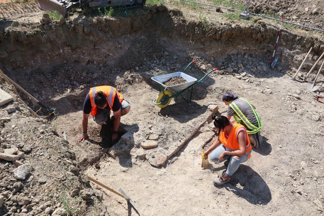 Un momento dello scavo