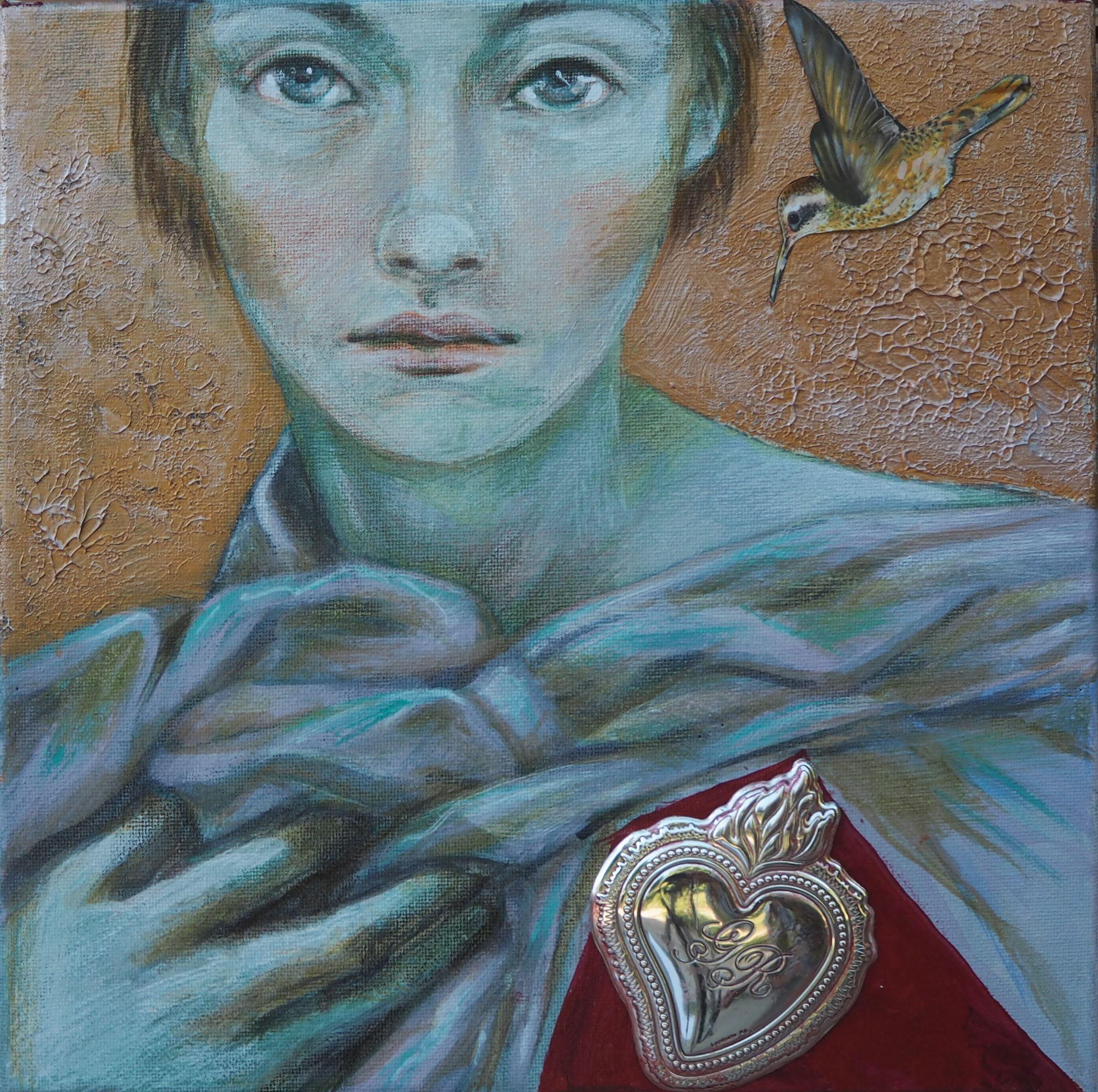 Una tela di Maria Jannelli in esposizione alla Fabbrica del vapore a Milano