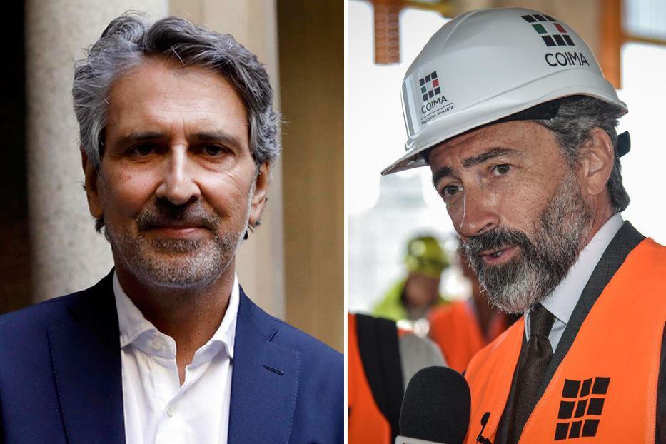 A sinistra l'assessore Giancarlo Tancredi e a destra Manfredi Catella - Ansa