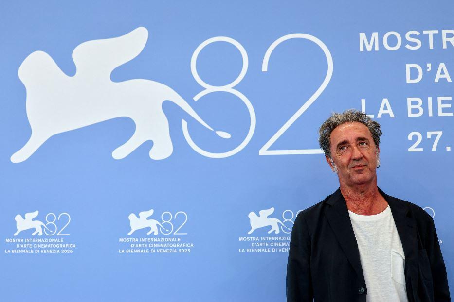 Il regista Paolo Sorrentino alla presentazione del suo film a Venezia