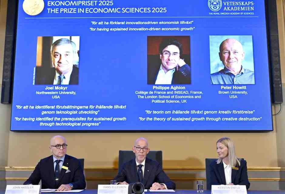 Il Nobel ad Aghion e Howitt: innovazione è anche distruzione