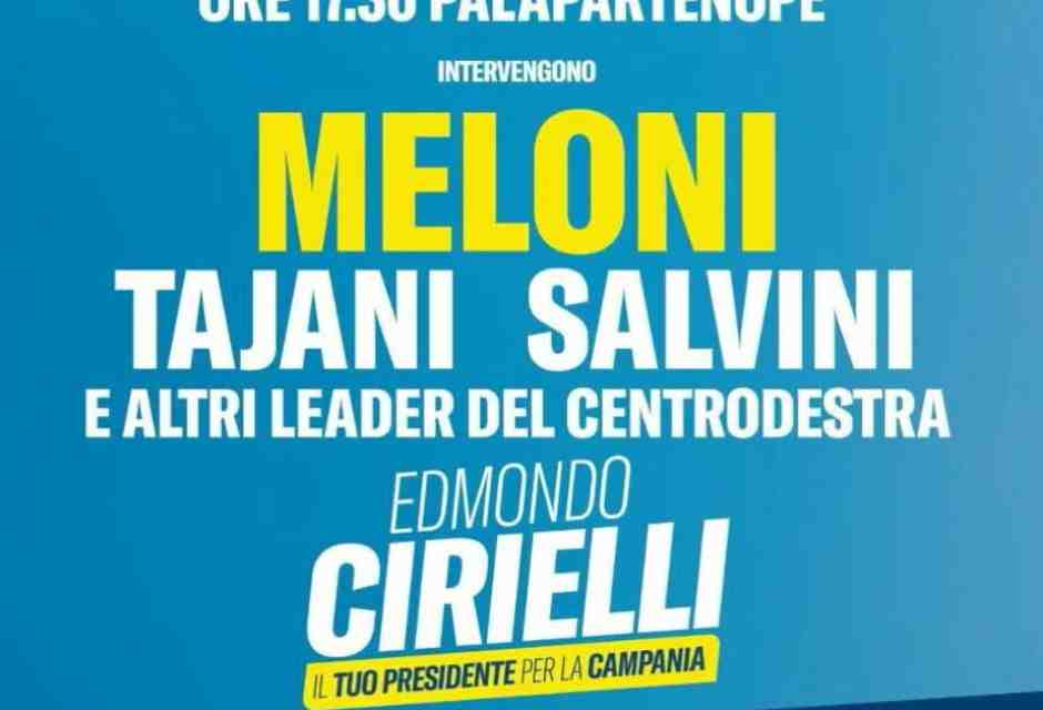 A Napoli il centrodestra fa sparire Lupi dai manifesti dei comizi con Meloni