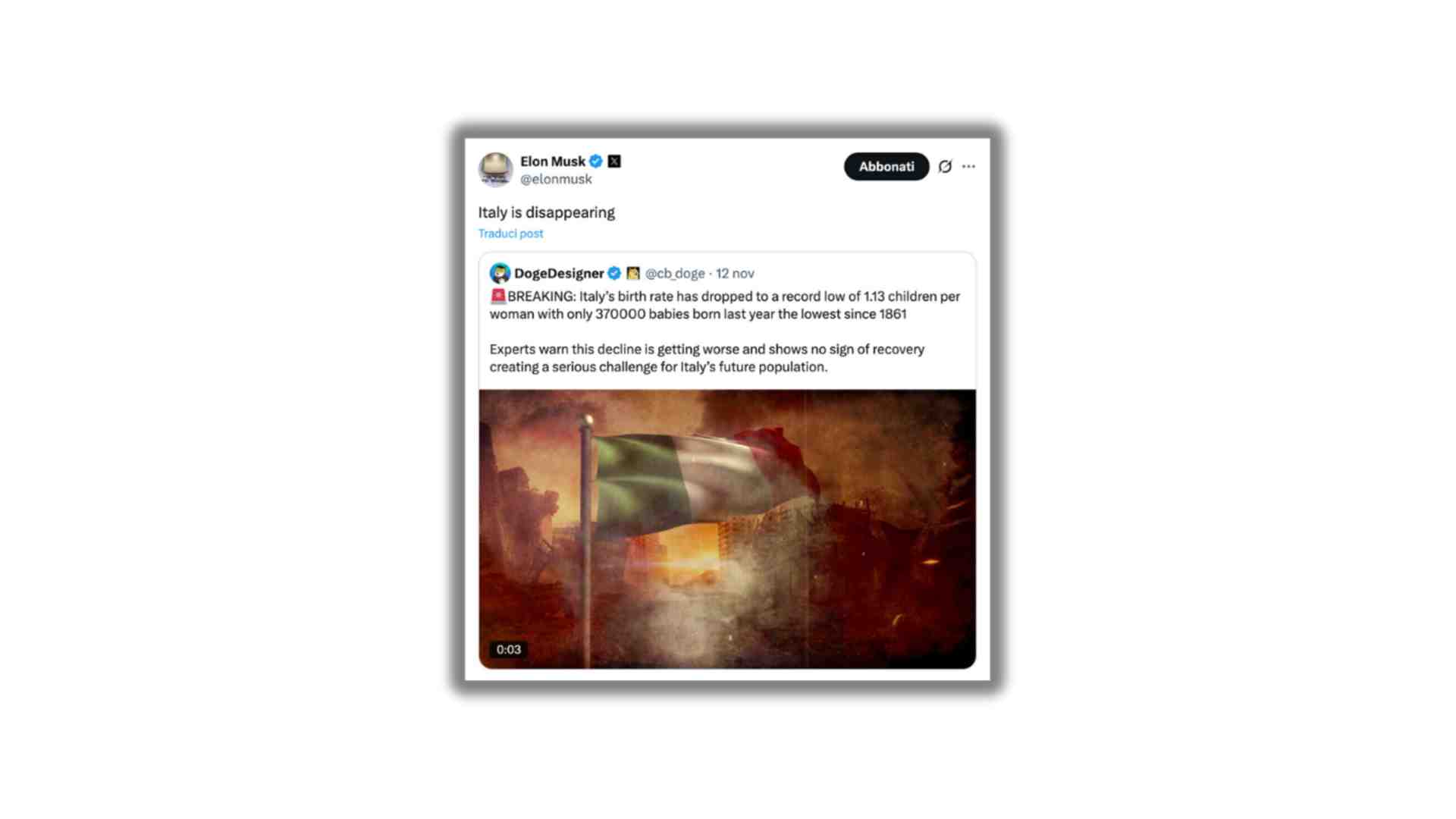 Elon Musk ha ragione. La crisi delle nascite è una bomba a orologeria per l'Italia