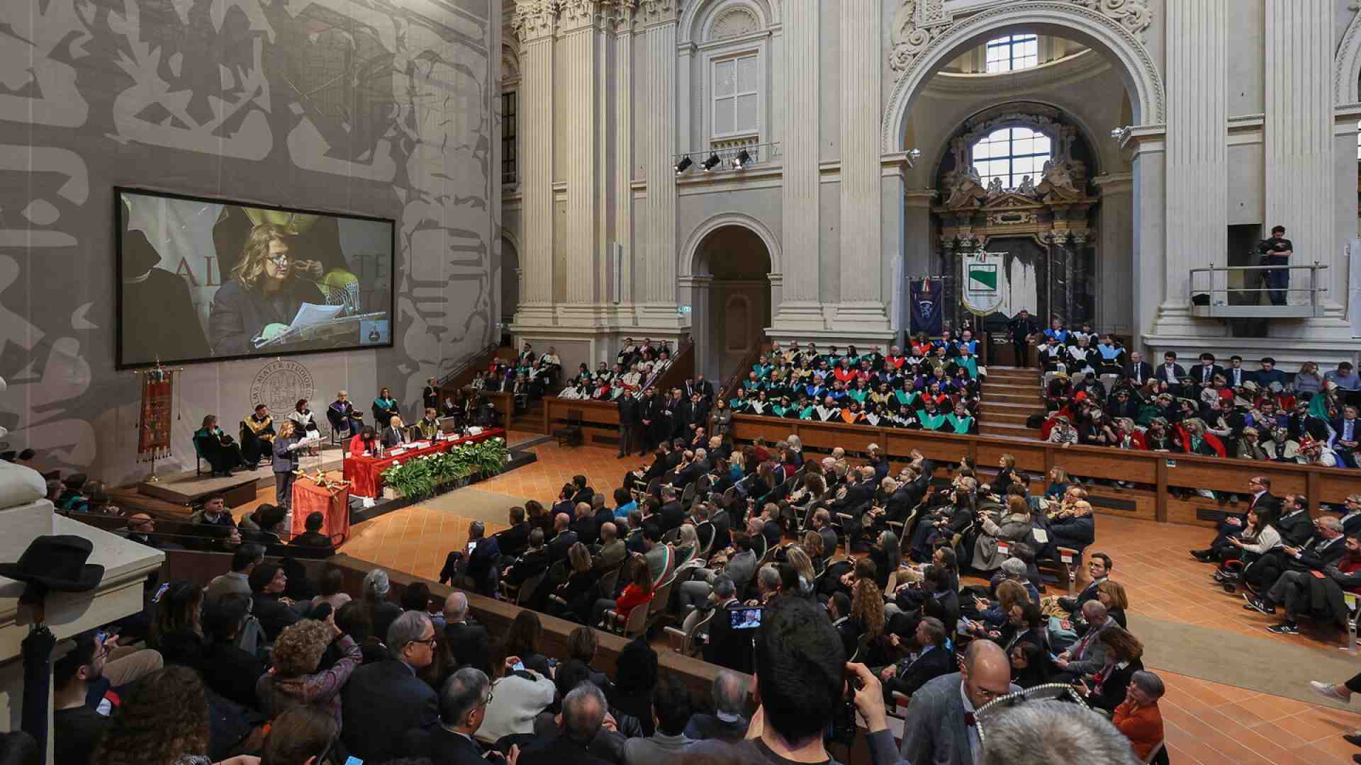 La scorsa inaugurazione dell'anno accademico all'Università di Bologna (foto Ansa)