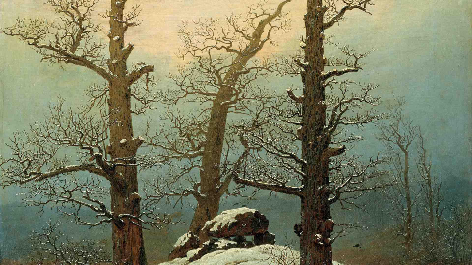 Caspar David Friedrich, "Cairn in snow", 1807