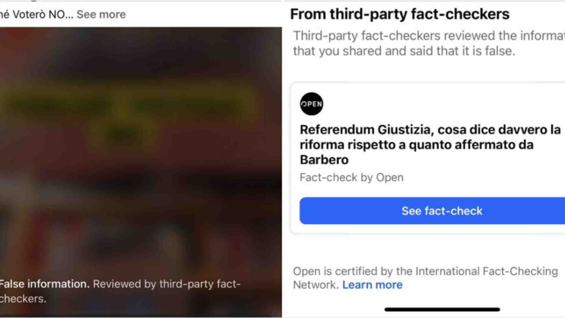 Meta limita le bufale di Barbero sul referendum