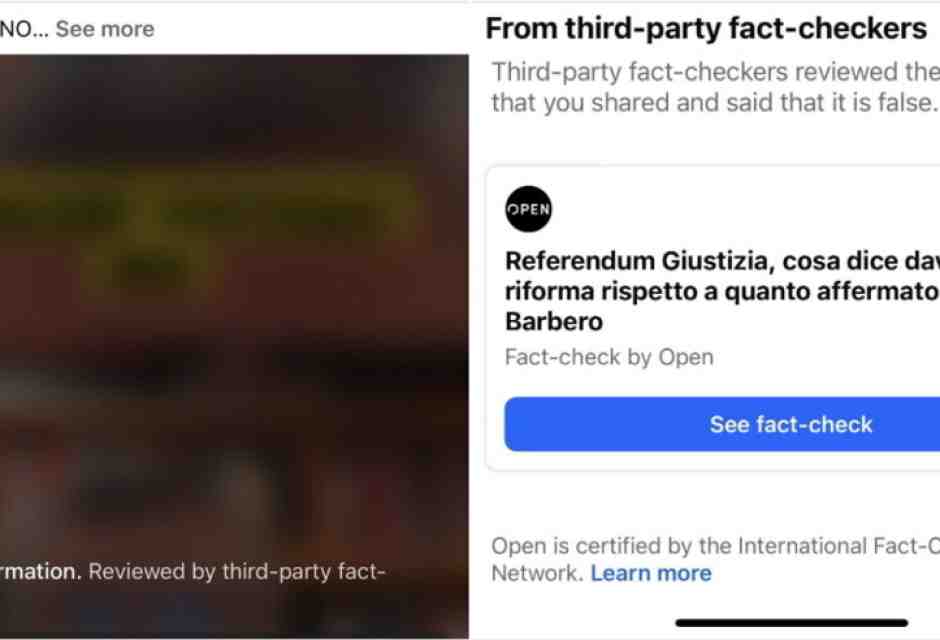 Meta limita le bufale di Barbero sul referendum