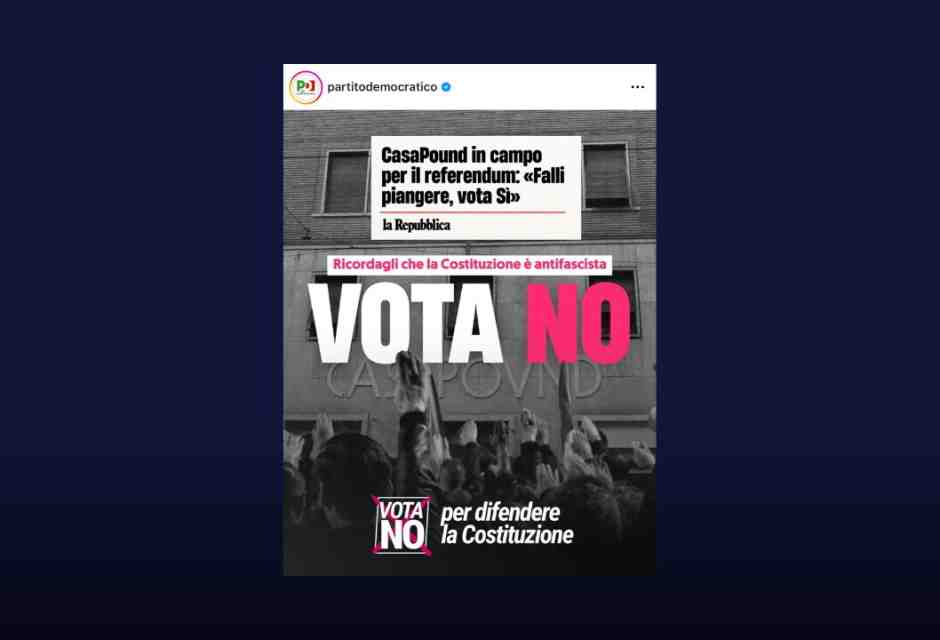 La campagna del Pd per il referendum: "CasaPound vota sì, votate no". Ma nel 2016 Schlein votava come loro