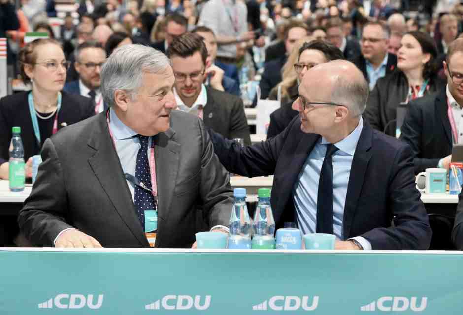 Tajani al congresso della Cdu rimonta l'asse con Berlino e punta tutto sulla competitività Ue