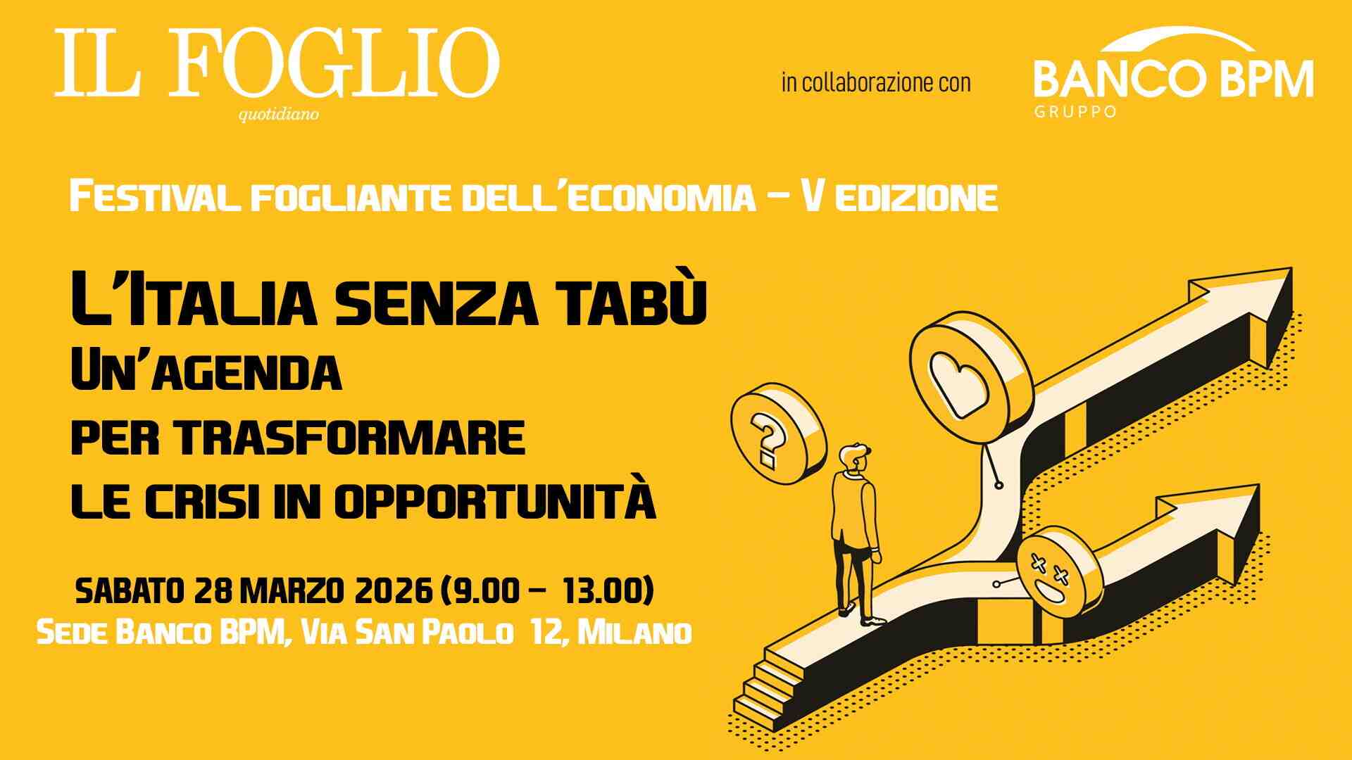 Il Festival dell'economia del Foglio. Sabato 28 marzo 2026 a Milano