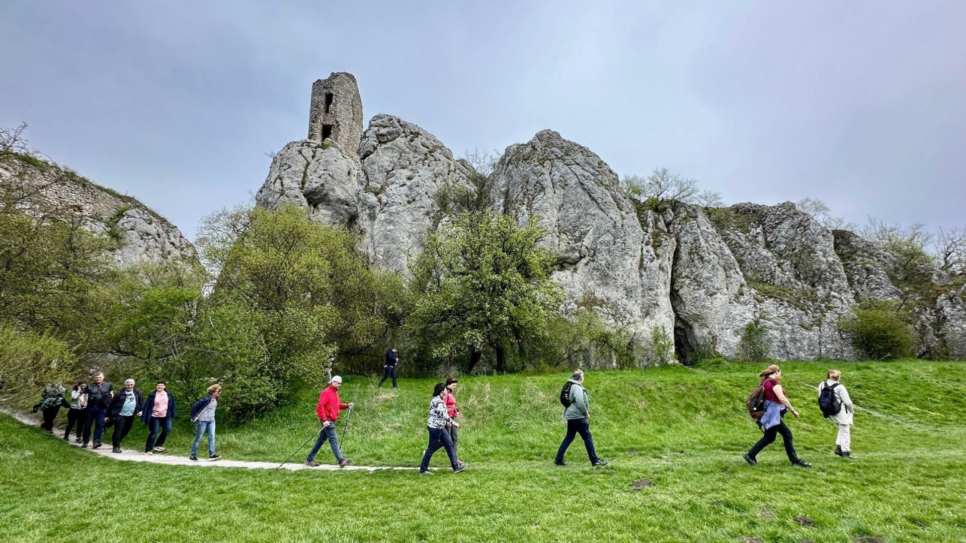 Pellegrini sul Monte Sacro che sovrasta Mikulov